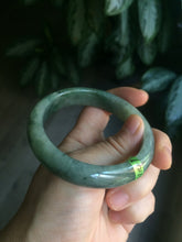 Load image into Gallery viewer, 57.5mm Certified Type A 100% Natural green/gray Jadeite Jade bangle Q22-8672
