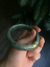 Load image into Gallery viewer, 57.5mm Certified Type A 100% Natural green/gray Jadeite Jade bangle Q22-8672
