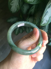 Load image into Gallery viewer, 57.5mm Certified Type A 100% Natural green/gray Jadeite Jade bangle Q22-8672
