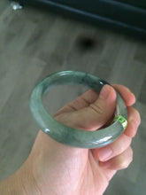 Load image into Gallery viewer, 57.5mm Certified Type A 100% Natural green/gray Jadeite Jade bangle Q22-8672
