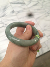 Load image into Gallery viewer, 57.5mm Certified Type A 100% Natural green/gray Jadeite Jade bangle Q22-8672
