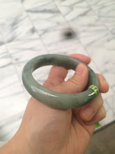 Load image into Gallery viewer, 57.5mm Certified Type A 100% Natural green/gray Jadeite Jade bangle Q22-8672
