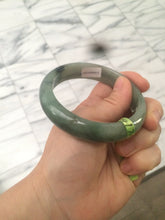 Load image into Gallery viewer, 57.5mm Certified Type A 100% Natural green/gray Jadeite Jade bangle Q22-8672
