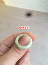 Load image into Gallery viewer, Size 61/2-8 100% natural type A sunny green/white jadeite jade band ring AT16
