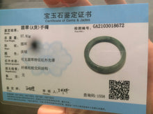 Load image into Gallery viewer, 57.5mm Certified Type A 100% Natural green/gray Jadeite Jade bangle Q22-8672
