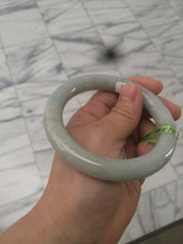 Load image into Gallery viewer, 58.8mm certified 100% natural type A light green/white/gray Chubby round cut jadeite jade bangle Q25-3074
