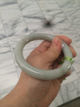 Load image into Gallery viewer, 58.8mm certified 100% natural type A light green/white/gray Chubby round cut jadeite jade bangle Q25-3074
