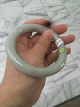 Load image into Gallery viewer, 58.8mm certified 100% natural type A light green/white/gray Chubby round cut jadeite jade bangle Q25-3074
