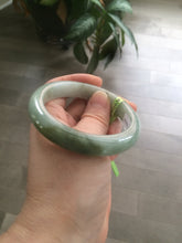 Load image into Gallery viewer, 54mm Certified Type A 100% Natural light green/dark green jadeite jade bangle AJ15-2014
