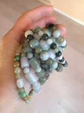 Load image into Gallery viewer, 100% natural green/white type A jadeite jade bead bracelet AQ48
