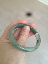 Load image into Gallery viewer, 52.5mm Certified Type A 100% Natural oily dark green/gary oval Jadeite Jade oval bangle etsyAT10-1498
