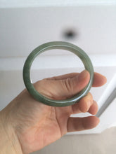 Load image into Gallery viewer, 52.5mm Certified Type A 100% Natural oily dark green/gary oval Jadeite Jade oval bangle etsyAT10-1498
