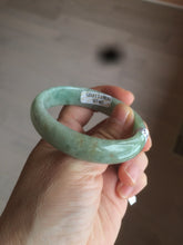 Load image into Gallery viewer, 50mm Certified Type A 100% Natural apple green oval Jadeite Jade bangle D67-9740
