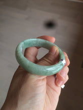 Load image into Gallery viewer, 50mm Certified Type A 100% Natural apple green oval Jadeite Jade bangle D67-9740
