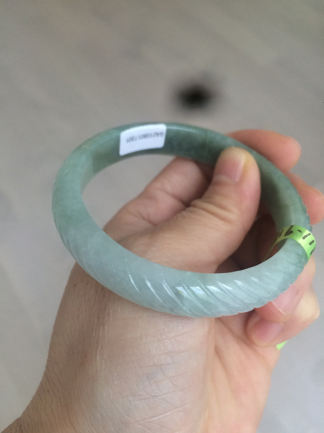 54.5mm Certified 100% Natural type A icy watery vintage style Jadeite Jade bangle Z75-7301