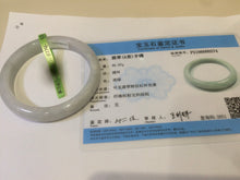 Load image into Gallery viewer, 57.7mm certificated type A 100% Natural light green/white Jadeite Jade bangle R70-0274
