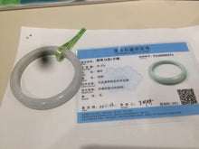 Load image into Gallery viewer, 57.7mm certificated type A 100% Natural light green/white Jadeite Jade bangle R70-0274
