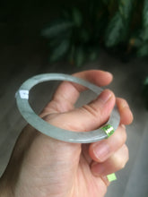 Load image into Gallery viewer, 57.8mm certified Type A 100% Natural icy light green/black super thin Jadeite bangle X70-8416
