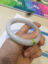 Load image into Gallery viewer, 57.7mm certificated type A 100% Natural light green/white Jadeite Jade bangle R70-0274
