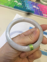 Load image into Gallery viewer, 57.7mm certificated type A 100% Natural light green/white Jadeite Jade bangle R70-0274
