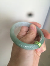 Load image into Gallery viewer, 54.5mm Certified 100% Natural type A icy watery vintage style Jadeite Jade bangle Z75-7301
