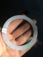 Load image into Gallery viewer, 57mm 100% natural Type A sunny green/white/purple slim flat style jadeite jade bangle AC61-4574
