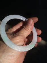 Load image into Gallery viewer, 57mm 100% natural Type A sunny green/white/purple slim flat style jadeite jade bangle AC61-4574
