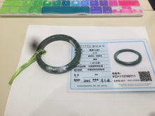 Load image into Gallery viewer, 56.5mm Certified Type A 100% Natural spinach green Jadeite Jade bangle KS82-0711
