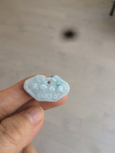 Load image into Gallery viewer, 100% Natural green/white Jadeite Jade healthy and longevity lock pendant AQ49
