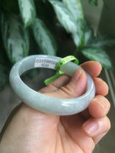 Load image into Gallery viewer, 50mm Certified Type A 100% Natural icy light green oval Jadeite Jade bangle N59-3920
