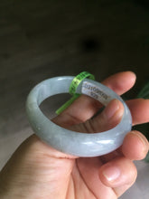 Load image into Gallery viewer, 50mm Certified Type A 100% Natural icy light green oval Jadeite Jade bangle N59-3920
