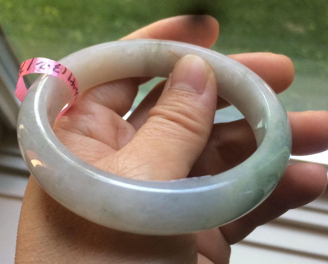 56mm certified 100% natural Type green/white jadeite jade bangle A39-1623