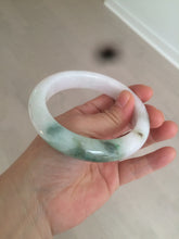 Load image into Gallery viewer, 61.4mm Certified Type A 100% Natural green/white Jadeite Jade bangle AT4-0656
