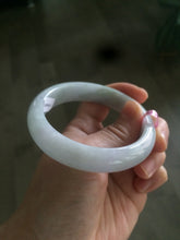 Load image into Gallery viewer, 56.3mm certified 100% natural Type A light green/white jadeite jade bangle Z9-3447

