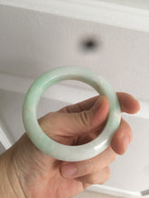 Load image into Gallery viewer, 52.5mm Certified Type A 100% Natural sunny green/white Jadeite Jade bangle R84-14548
