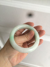 Load image into Gallery viewer, 52.5mm Certified Type A 100% Natural sunny green/white Jadeite Jade bangle R84-14548
