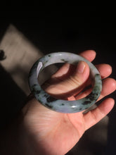 Load image into Gallery viewer, 55.3mm certified Type A 100% Natural dark green/purple Jadeite Jade bangle AC57-5788
