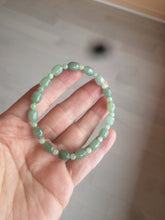 Load image into Gallery viewer, 8.2/6.6mm 100% natural type A icy eatery green/dark green olive jadeite jade bead bracelet for size 52-56 hand D74
