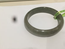 Load image into Gallery viewer, 50mm Certified Type A 100% Natural dark green/gray oval Jadeite Jade bangle AJ5-2852
