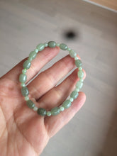 Load image into Gallery viewer, 8.2/6.6mm 100% natural type A icy eatery green/dark green olive jadeite jade bead bracelet for size 52-56 hand D74
