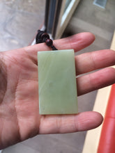 Load image into Gallery viewer, 100% natural light yellow/green oily nephrite Hetian jade safe and sound pendant Z10
