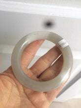 Load image into Gallery viewer, 55.2mm certified 100% Natural icy white/gray chubby nephrite Jade bangle Z78-2843 卖了
