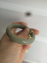 Load image into Gallery viewer, 50mm Certified Type A 100% Natural dark green/gray oval Jadeite Jade bangle AJ5-2852
