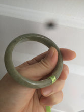 Load image into Gallery viewer, 50mm Certified Type A 100% Natural dark green/gray oval Jadeite Jade bangle AJ5-2852
