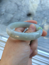 Load image into Gallery viewer, 50mm Certified Type A 100% Natural icy light green oval Jadeite Jade bangle N59-3920
