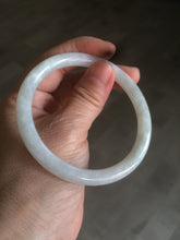 Load image into Gallery viewer, 57.3mm certified 100% natural white slim round cut jadeite jade bangle AF48-3454
