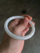 Load image into Gallery viewer, 57.3mm certified 100% natural white slim round cut jadeite jade bangle AF48-3454
