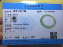 Load image into Gallery viewer, 52.5mm certified Type A 100% Natural icy green super thin Jadeite bangle N62-0415
