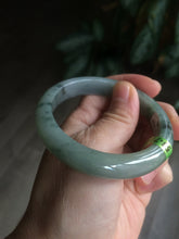 Load image into Gallery viewer, 53.7mm Certified Type A 100% Natural light green/gray Jadeite Jade bangle L95-6796
