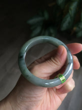 Load image into Gallery viewer, 53.7mm Certified Type A 100% Natural light green/gray Jadeite Jade bangle L95-6796
